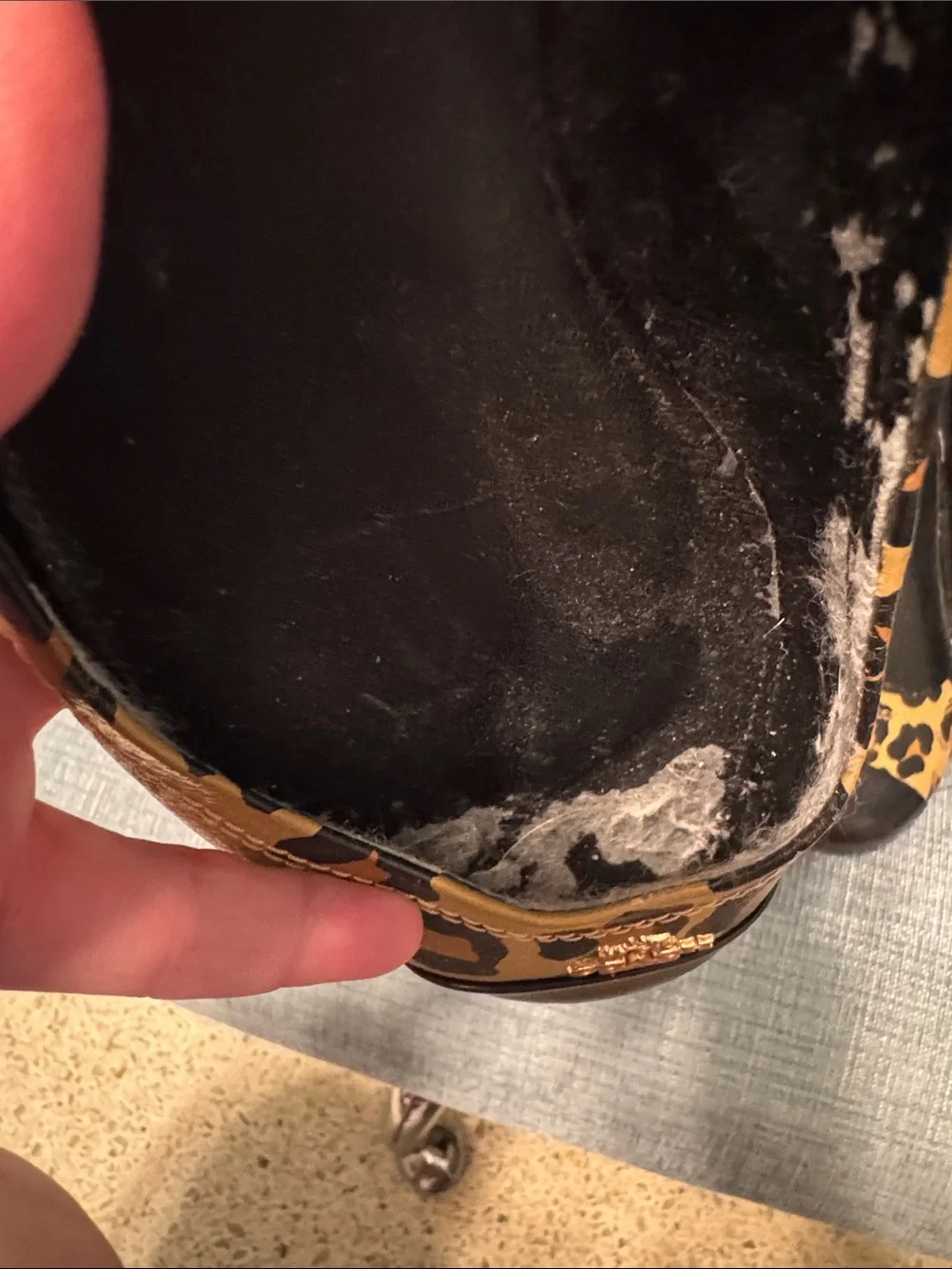 COACH Leopard Print Ballet Flats in Tan and Black